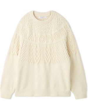 gelato pique Air Moco Aran Pullover Sweater - Natural