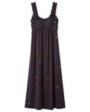 gelato pique Cool Rayon Cherry Dress With Built-In Cup - Blue