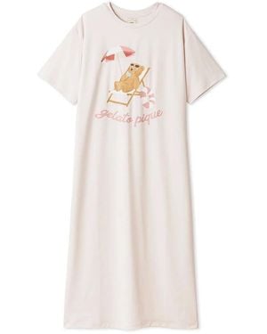gelato pique Cool-To-Touch Summer Bear One-Point Printed Dress - White