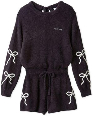 gelato pique Soft Ribbon Feather Romper - Blue