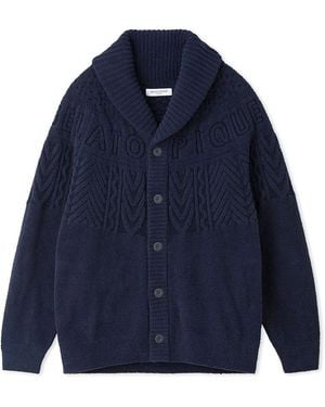 gelato pique Air Moco Aran Shawl Collar Cardigan - Blue