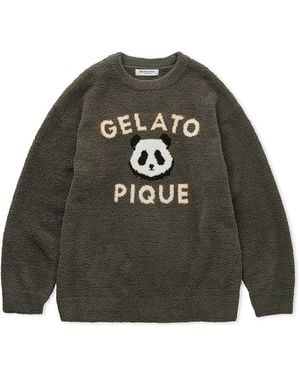 gelato pique Powder Panda Jacquard Pullover Sweater - Gray