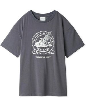 gelato pique [Uv-Cut] Pique Emblem Printed T-Shirt - Gray