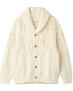 gelato pique Air Moco Aran Shawl Collar Cardigan - Natural