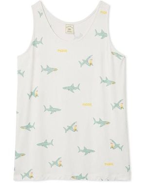 gelato pique Cool-Touch Shark Print Dress - White