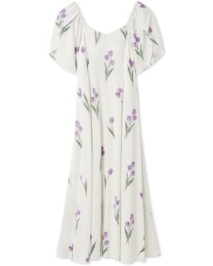 gelato pique Rayon Tulip Dress With Built-In Cup - White