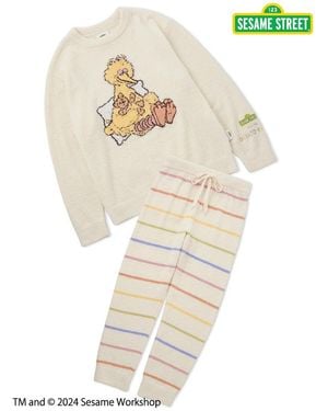 gelato pique 【Sesame Street】 Motif Pullover & Lounge Pants Loungewear Set - White