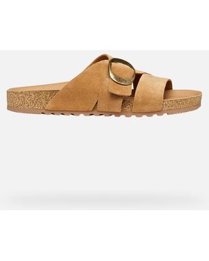 Geox Schuhe Climasandal Cork Dame - Braun