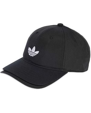 adidas Originals Logo Embroidered Adjustable Dad Cap - Black