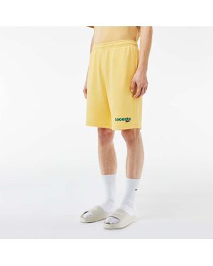 Lacoste Effect Printed Fleece Shorts - Yellow