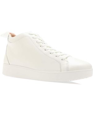 Fitflop Fit Flop Rally Leather High Top Trainers - White