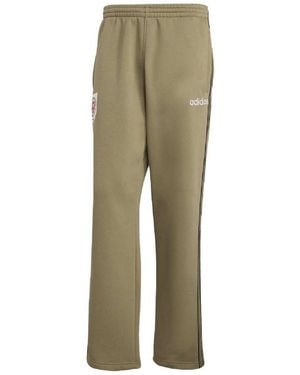 adidas Originals Stripe Mid Rise Straight Leg Athletic Trousers - Green