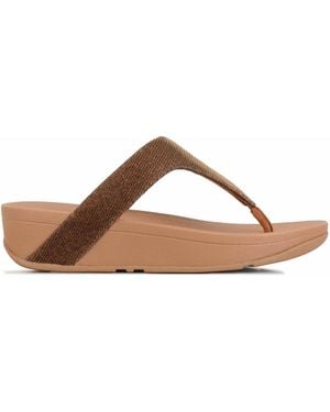 Fitflop Womenss Fit Flop Lottie Glitzy Toe Thong Sandals - Brown