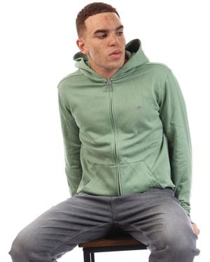 GANT Logo Zip Hoodie - Green