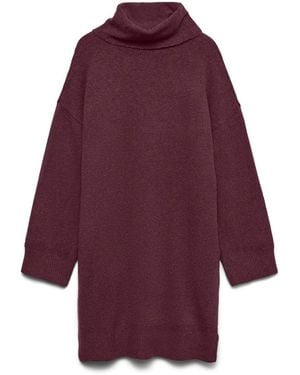 Vero Moda Aquarius Roll Neck Jumper Dress - Purple