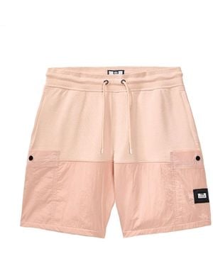 Weekend Offender Azeez Parach Solid Shorts With Elasticated Waistband - Pink