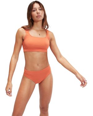 Speedo Textured Deep U-back Bikini - Orange