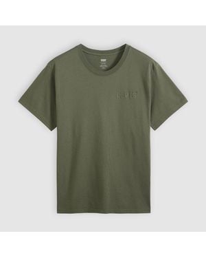 Levi's Headline Logo Cotton Relaxed Fit T-Shirt - Green