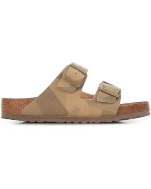 Birkenstock Arizona Camo Open Toe Slide Sandals 38 (5) - Brown