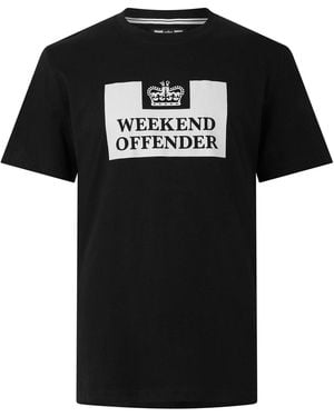 Weekend Offender Mcmoney Lettering Graphic Crew Neck Short Sleeve T-Shirt - Black