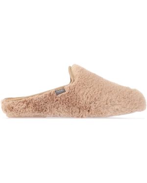 Scholl Maddy Faux Fur Mule Slippers - Natural