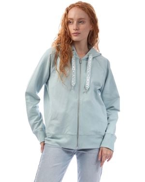 DKNY Two Tone Logo Zip Sweat Jacket - Blue