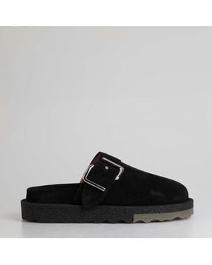 Off-White c/o Virgil Abloh Off Suede Spongesole Clogs - Black