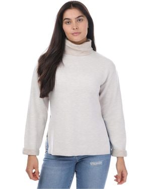 Ted Baker Womenss Lidyaa Relaxed Fit Funnel Neck Jumper - Grey