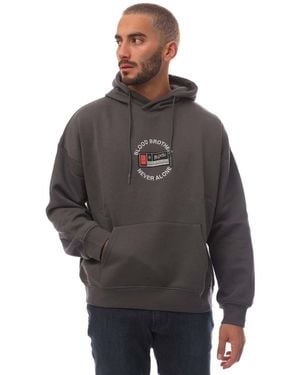 Blood Brother Badged Basket Hoodie - Grey