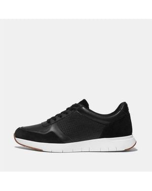 Fitflop Leather Mix Trainers - Black