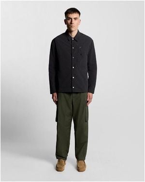 Lyle & Scott Ice Crinkle Nylon Overshirt - Black