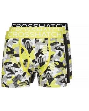 Crosshatch Crystaline Abstract Patterned Boxer Brief - Yellow
