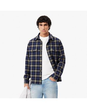 Lacoste Oversize Checked Overshirt - Blue