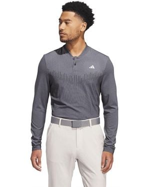 adidas Tour Primeknit Long Sleeve Polo Shirt - Blue