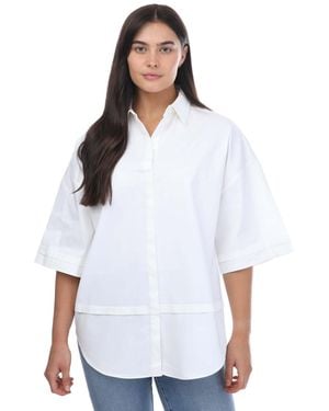 Ted Baker Orlanda Oversized 3/4 Length Shirt - White