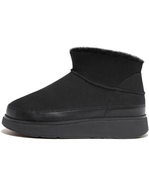 Fitflop Ff Ultra Mini Double Faced Shearling Boots - Black