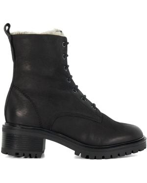 Dune Chunky Faux Fur Lined Boots - Black