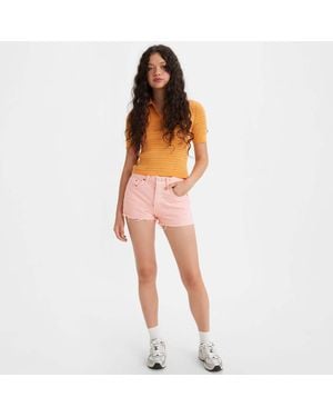 Levi's 501 High Rise Selvedge Shorts - Orange