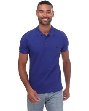 Armani Short Sleeve Polo Shirt - Blue