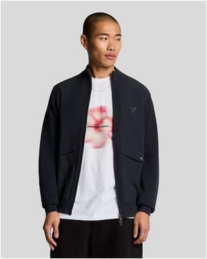 Lyle & Scott Hybrid Full Zip Knitted Jacket - Blue