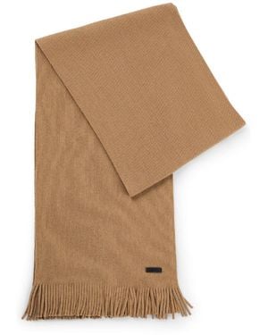 BOSS Logo Plaque Scarf - Natural