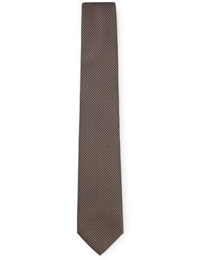 BOSS Micro-Pattern Tie - Brown