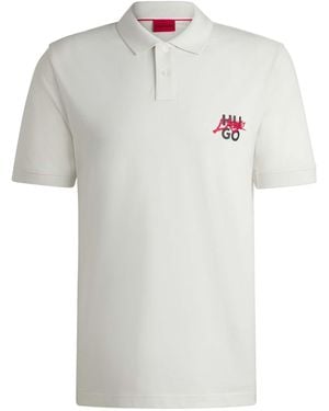 HUGO Double Logo Polo Shirt - White