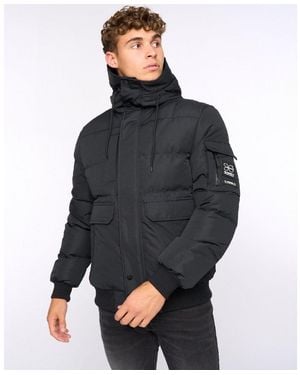 Crosshatch Fur Lined Hood Jacket - Grey