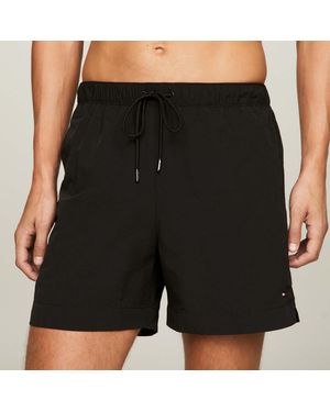 Tommy Hilfiger Essential Drawstring Mid Length Swim Shorts - Black