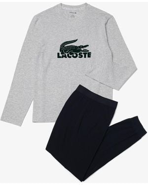 Lacoste Long Sleeve Pyjama Set - Blue