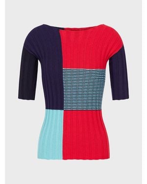 Emporio Armani Geometric Jumper - Red