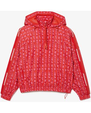 Lacoste Oversized Hooded Track Jacket - Red