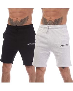 Jack & Jones 2 Pack Of Gordan Beau Sweat Shorts - Black