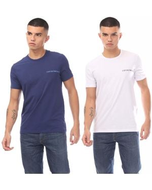 Armani 2 Pack Of Lounge Crewneck T-Shirts - Blue